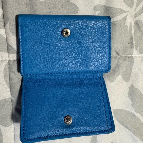 Balenciaga Teal Leather Card Holder - Picture 5 of 7